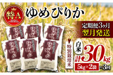 《定期便3カ月》北海道産 特別栽培米 ゆめぴりか 白米 10kg 翌月発送開始 南幌町 特A 令和6年産 今摺り米 NP1-411
