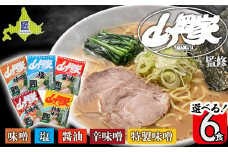 ラーメン山岡家 選べる6食セット 5つの味から選べます 北海道南幌町 札幌麺匠 【乾麺】NP1-347