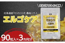 エルゴケア 90粒入×3袋(3カ月分) エルゴチオネイン βグルカン含有 タモギダケ タモギ茸 たもぎ茸 NP1-471