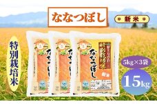 【新米予約】北海道奈井江町　特別栽培米　ななつぼし　15kg