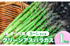 春一番！JAそらち南の味覚「グリーンアスパラガス」S～L 1kg前後　C015