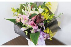 そのまま飾れる「スタンディングブーケ（花束）」お供え用【あかね（色入り系）】（大）　F020