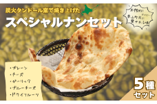 炭火タンドール窯で焼き上げたアーススペシャル5ナンセット　C103