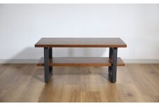 センターテーブル角脚90×50cm【塗装色選択可】北海道産エルム材無垢ハギ天板　AA04
