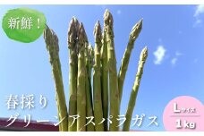 新鮮！春採り グリーンアスパラガスLサイズ1kg 東山農場　C111