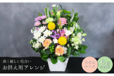 【お供え用アレンジフラワー6ヶ月定期便】「やすらぎの光」（大）ギフト対応可 供花 法事 命日　V008