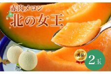 【2026年夏発送】北海道 赤肉メロン 北の女王 秀品 約1.6kg×2玉 計約3.2kg 令和8年 メロン 果物 フルーツ 旬 季節 希少 貴重 甘い 豊潤 国産 デザート ご褒美 産地直送 ギフト お祝い 贈答品 贈り物 常温 お取寄 送料無料  [№5783-0324]