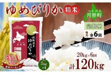 【令和7年産先行予約】北海道 定期便 6ヵ月連続6回 令和7年産 ゆめぴりか 5kg×4袋 特A 精米 米 白米 ご飯 お米 ごはん 国産 ブランド米 肉料理 ギフト 常温 お取り寄せ 産地直送 送料無料 [№5783-0466]