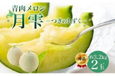 【2026年夏発送】北海道 青肉メロン 月雫 秀品 2玉 約1.6kg 計約3.2kg以上 令和8年 メロン 果物 フルーツ 旬 季節 希少 甘い 豊潤 国産 北海道産 デザート ご褒美 産地直送 ギフト お祝い 贈答品 贈り物 お取寄 送料無料  [№5783-0720]