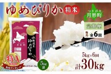 【令和7年産先行予約】北海道 定期便 6ヵ月連続6回 令和7年産 ゆめぴりか 5kg×1袋 特A 精米 米 白米 ご飯 お米 ごはん 国産 ブランド米 肉料理 ギフト 常温 お取り寄せ 産地直送 送料無料  [№5783-0739]