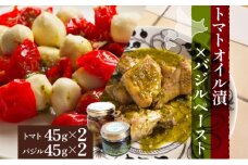 北海道 野菜 瓶詰め 2種 セット〈小〉バジル ペースト セミドライ トマト オイル漬け 各45g 各2個 計4個 ハーブ オリーブオイル 乾燥野菜 国産 パスタ ピザ バケット 保存食 ギフト 瓶[№5783-0814]
