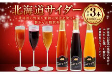 北海道サイダー 3本 セット 3種 300ml×各1本 | 飲料 ドリンク スパークリング トマト グレープ 炭酸 北海道産