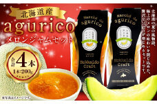 agurico メロンジャム セット 2種 200g×各2本 合計4本 | 果物 メロン めろん ジャム 浦臼町産 希少 キングメルティー