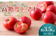 《先行受付》清野ファームの高糖度トマト 20～28玉（約3.5kg） ｜  オンライン 申請 ふるさと納税 北海道 新十津川 北海道産 トマト 甘い 高糖度 フルーツトマト 糖度高い 完熟 完熟トマト 大容量 野菜 やさい 新鮮 新十津川町【1800101】