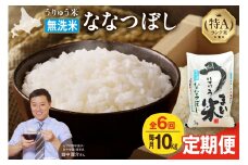 【定期便全6回】【新米予約】 うりゅう米 ななつぼし 無洗米 10kg（5kg×2袋）毎月1回お届け 令和7年産 お米 米 ごはん ご飯 6ヶ月 連続お届け 定期便 特A 単一原料米 お弁当 国産 人気 おすすめ kome 雨竜町