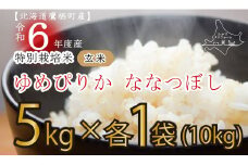 A165 【 令和6年産 】 ゆめぴりか ななつぼし （ 玄米 ） 特Aランク 各5㎏ 北海道 鷹栖町 たかすタロファーム 米 コメ こめ ご飯 玄米 お米 ゆめぴりか ななつぼし コメ 玄米