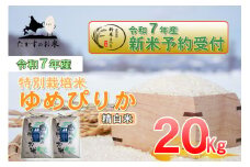 【令和7年産】 ゆめぴりか (精白米) 北海道 米 を代表する人気の品種 【2025年10月上旬発送開始】 10kg×2袋 20kg コメ 白米 北海道 鷹栖町 たかすのお米 