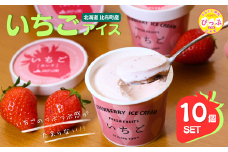 いちごアイス 10個セット【JAぴっぷ町】アイスクリーム 果物 フルーツ イチゴ 苺 カップ ギフト スイーツ デザート お菓子 おかし 詰め合わせ 冷凍 お取り寄せ 北海道 比布町 ぴっぷ 1001-001