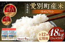 愛別町産米（ゆめぴりか2kg×2袋）12ヶ月定期配送【A46327】