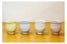 理創夢工房「虹雪シリーズ／湯呑み：2個セット」〈カラー：白・青〉【22001079】
