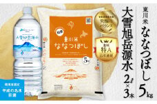 【R７年産新米先行予約】東川米 ななつぼし「白米」5kg+水セット（2025年12月下旬発送予定）