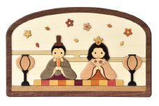 木製寄木ひな人形　壁掛けタイプ