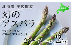 【令和8年産先行予約】 幻のアスパラ 2S～Sサイズ 2kg ラスノーブル <令和8年産 > 北海道 美瑛町 本山農場 グリーンアスパラ  | グリーン アスパラガス アスパラ あすぱら あすぱらがす 採れたて 新鮮 旬 産地直送 野菜[016-87]