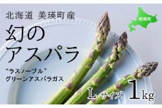 【令和8年産先行予約】 幻のアスパラ Lサイズ 1kg ラスノーブル <令和8年産 > 北海道 美瑛町 本山農場 グリーンアスパラ  | グリーン アスパラガス アスパラ あすぱら あすぱらがす 採れたて 新鮮 旬 産地直送 野菜 [014-94]