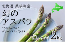 【令和8年産先行予約】 幻のアスパラ 2Lサイズ 2kg ラスノーブル <令和8年産 > 北海道 美瑛町 本山農場 グリーンアスパラ  | グリーン アスパラガス アスパラ あすぱら あすぱらがす 採れたて 新鮮 旬 産地直送 野菜[029-14]