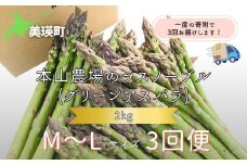 【令和8年産先行予約】  幻のアスパラ M～Lサイズ 2kg 3回便 ラスノーブル <令和8年産 > 北海道 美瑛町 本山農場 グリーンアスパラ | グリーン アスパラガス アスパラ あすぱら あすぱらがす 採れたて 新鮮 旬 産地直送 野菜[060-36]