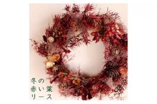 富良野 花七曜【冬の赤い葉リース】