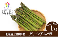 北海道 上富良野 町産 グリーン アスパラ 1kg 500g × 2袋 産地直送 新鮮 野菜 あすぱら アスパラガス 野菜 1kg