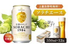 ◆6ヶ月定期便◆上富良野町発祥！伝説のホップ「ソラチエース」使用【SORACHI 1984】350ml×12缶 北海道 上富良野町 ソラチ1984 お酒 酒 飲み物 ビール 地ビール サッポロビール サッポロ ギフト