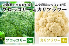 【北海道上富良野町産】しんや農園のつよい野菜「ブロッコリー6個&カリフラワー4個」