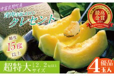 【2026年発送】【中富良野町】寺坂メロン　4玉入り（青肉超特大）
