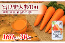 ふらの産 人参 ジュース 【 富良野 にんじん 100】30缶セット ふらの農業協同組合(南富良野町)  飲料 野菜 セット 1ケース 北海道 缶 果汁飲料 野菜ジュース 飲み物