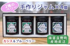 2種のベリー【カシス＆ブルーベリー】手作りジャムセット 各2個 北海道 南富良野町 ジャム ベリー カシス ブルーベリー ソース