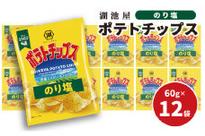 【出来立て発送】湖池屋 ポテトチップス のり塩 60g×12袋 南富良野町振興公社 ポテチ じゃがいも ジャガイモ お菓子 のりしお スナック 北海道 大容量 湖池屋 コイケヤ