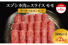 【6か月定期便】エゾシカ肉のスライス モモ(計2kg) 南富フーズ株式会社 鹿肉 ジビエ 鹿 肉 北海道 南富良野町 エゾシカ