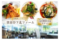 商品券 レストラン 世田谷下北ファーム エアチケット 3000円分 [剣淵町役場 北海道 剣淵町 14656143] 食事券
