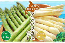 【先行予約】 令和7年産 グリーン・ホワイトアスパラセット 2kg（グリーンアスパラ Lサイズ・ホワイトアスパラ 2Lサイズ）野菜 やさい ふるさと 納税 国産 北海道産 北海道 下川町 F4G-0006