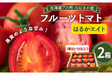 令和7年産 10～15玉前後 糖度8.0度以上 北はるか産フルーツトマト はるかエイト 2箱 フルーツ トマト グルメ 故郷 ふるさと 納税 国産 北海道産 北海道 下川町 F4G-0110