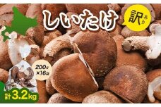 【2026年7月発送】 生しいたけ【形が悪いなどの訳あり品】3.2kg（200g×16袋）  F4G-0273