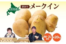[№5795-0181]北海道産 訳あり じゃがいも メークイン M～2L 約20kg ジャガイモ 馬鈴薯 ポテト キタアカリ 芋 いも イモ 旬 冬 農作物 訳アリ 規格外 家庭用 北海道 お取り寄せ 産地直送 笠井ファーム 送料無料 幌加内