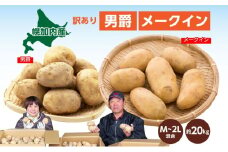 [№5795-0185]北海道産 訳あり じゃがいも 男爵 メークイン M～2L 各約10kg 計約20kg ジャガイモ 馬鈴薯 ポテト 芋 いも イモ 旬 冬 農作物 規格外 北海道 お取り寄せ 産地直送 笠井ファーム 送料無料 幌加内