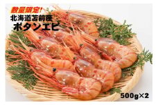 【急速冷凍】北海道苫前産ボタンエビ　500g×2《数量限定》（えび・海老・シマ・甘・イバラ・正月・海鮮・魚介類・北海道・刺身・生・ボイル・小分け・３D冷凍）