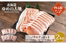 【北海道ブランド豚】「ゆめの大地」 バラエティセット（ロース200g×5P・バラ200g×5P）【27009】