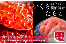 いくら醤油漬け＆たらこ白醤油漬け 各500g＜天塩の國＞