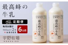 【定期便 6ヶ月】 最高峰の牛乳 2本(900ml×2本) お楽しみ おまけ付き