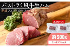 杉山牧場　パストラミ風牛生ハム　500g（2～4個の塊）